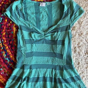 Anthropologie Postmark Peplum Green Mint Top M
